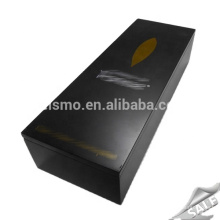 Luxury Wood Black Wine Packaging Gift Box Custom Size Wood handicraft Wine box packaging